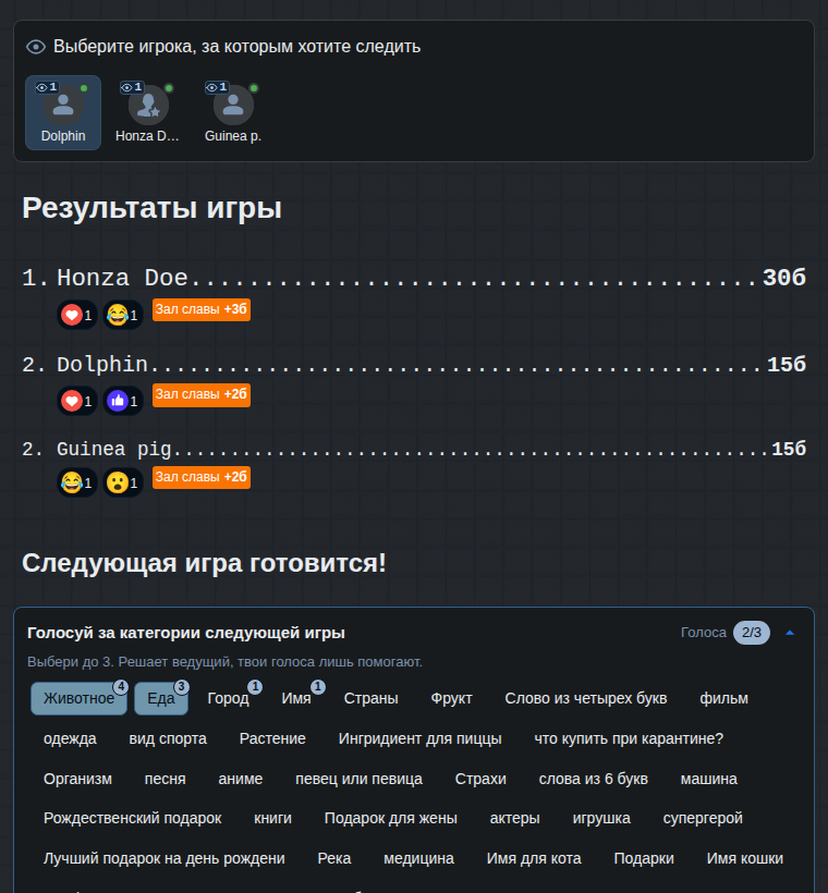 Конец игры глазами зрителя: результаты и голосование за категории следующей игры