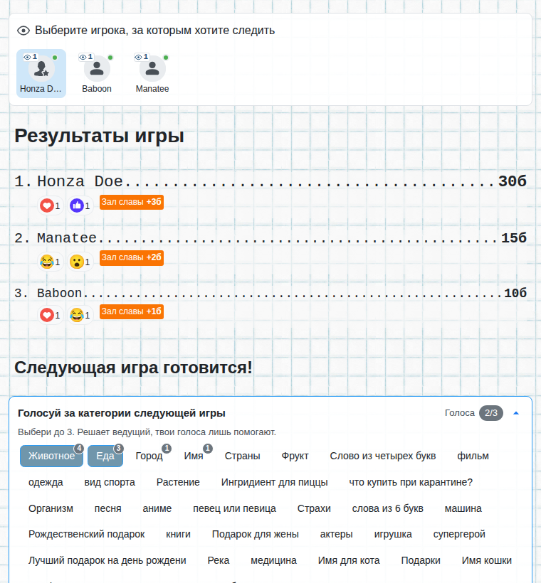 Конец игры глазами зрителя: результаты и голосование за категории следующей игры